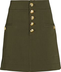 Palmer Mini Tencel-Blend Skirt, Green 00