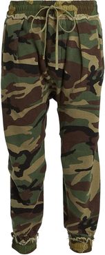 Camouflage Harem Sweatpants, Olive/Camo P