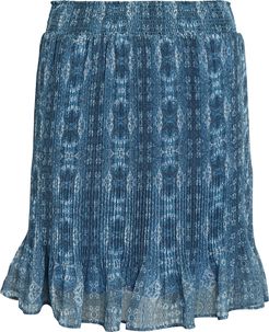 Arlo Pleated Mini Skirt, Blue-Lt XL