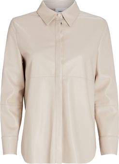 Naum Vegan Leather Shirt, Ivory S