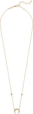 Diamond Crescent Moon Necklace, Gold 1SIZE
