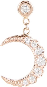 Crescent Pavé Diamond Stud Earring, Rose Gold 1SIZE