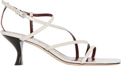 Gita Strappy Leather Sandals, White 36