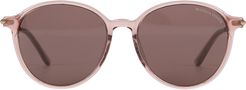 Oversized Rounded Sunglasses, Pink 1SIZE
