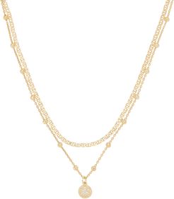 Layered Starburst Necklace, Gold 1SIZE