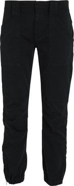 Trapunto Cropped Moto Pants, Black 23