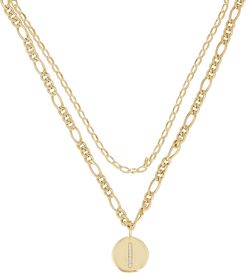 Double Layer Figaro Chain Necklace, Gold 1SIZE
