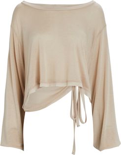 Valerio Cut-Out Wrap Top, Beige 1SIZE