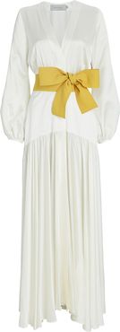 Felicity Tie-Waist Maxi Dress, Ivory P