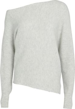 Virginia Off-the-Shoulder Sweater, Grey-Lt XL