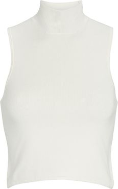 Holly Sleeveless Turtleneck Top, White P