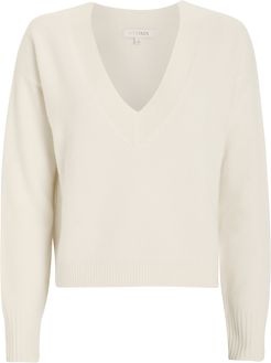 Elroy V-Neck Cashmere Sweater, Ivory L