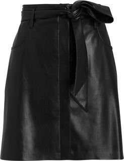 Meda Vegan Leather Mini Skirt, Black P
