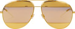 DiorSplit1 Aviator Sunglasses, Gold 1SIZE