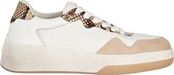 Keira Low-Top Leather Sneakers, White 7.5
