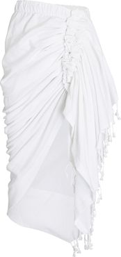 Tulum Ruched High-Low Skirt, White S