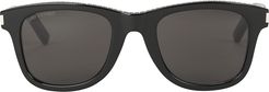 Flat Top Embellished Sunglasses, Black 1SIZE