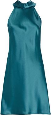 Sienna Satin Mini Dress, Turquoise 36