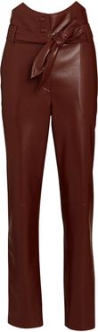 Ethan Vegan Leather Pants, Burgundy P