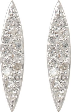 Pavé Marquise Stud Earrings, Gold 1SIZE