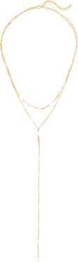 Mirror Bar Layered Lariat Necklace, Gold 1SIZE