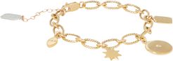 Curb Chain Charm Bracelet, Gold 1SIZE