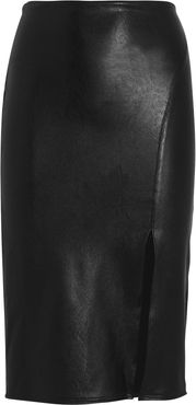 Vegan Leather Pencil Skirt, Black L