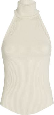 Alloy Sleeveless Turtleneck Top, Ivory L