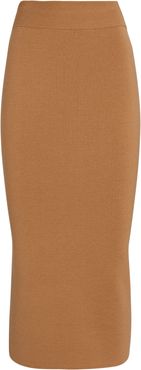 Colorblock Knit Midi Skirt, Brown/Black P