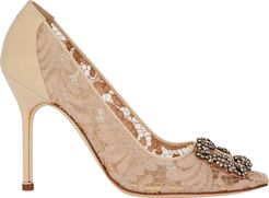 Hangisi Crystal Lace Pumps, Beige 37.5