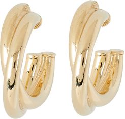 Criss-Cross Hoop Earrings, Gold 1SIZE