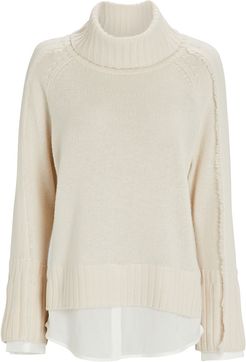 Jolie Layered Looker Turtleneck Sweater, Ivory P