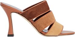 Sonny Colorblocked Slide Sandals, Brown 38