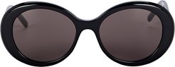 Oversized Oval Sunglasses, Black 1SIZE