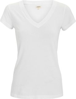 Becca V-Neck Cotton T-Shirt, White P