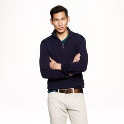Cotton-cashmere half-zip sweater
