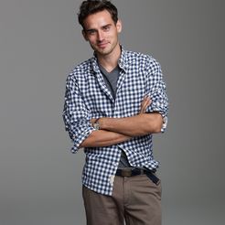 Slim Secret Wash shirt in faded gingham