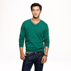 Cotton-cashmere V-neck sweater