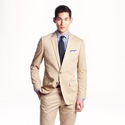 Ludlow suit jacket with center vent in Italian chino