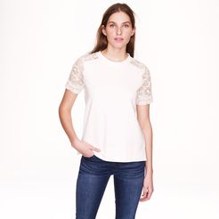 Lace-sleeve sweatshirt