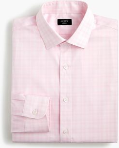 Ludlow easy-care stretch cotton dress shirt in simple check