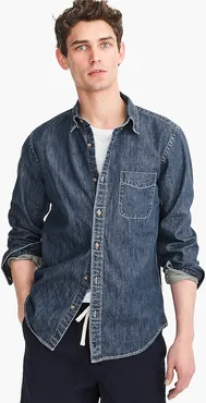 Midweight denim shirt in dark wash