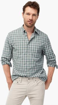 Slim stretch Secret Wash shirt in study club plaid organic cotton