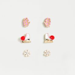 Girls' winter fun three-pack of earrings