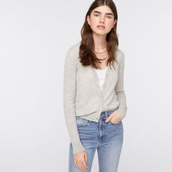 Ribbed V-neck cardigan sweater in Re-Imagined Wool