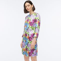 Collection shift dress in signature floral-print silk twill