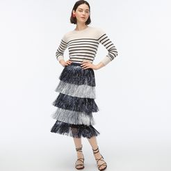 Collection midi skirt with tinsel fringe