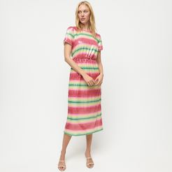 Short-sleeve sequin dress in watermelon stripe