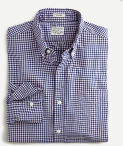 Stretch Secret Wash cotton poplin shirt in gingham