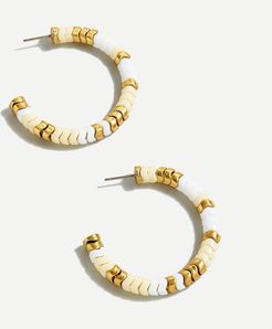 Stacked zigzag bead hoop earrings